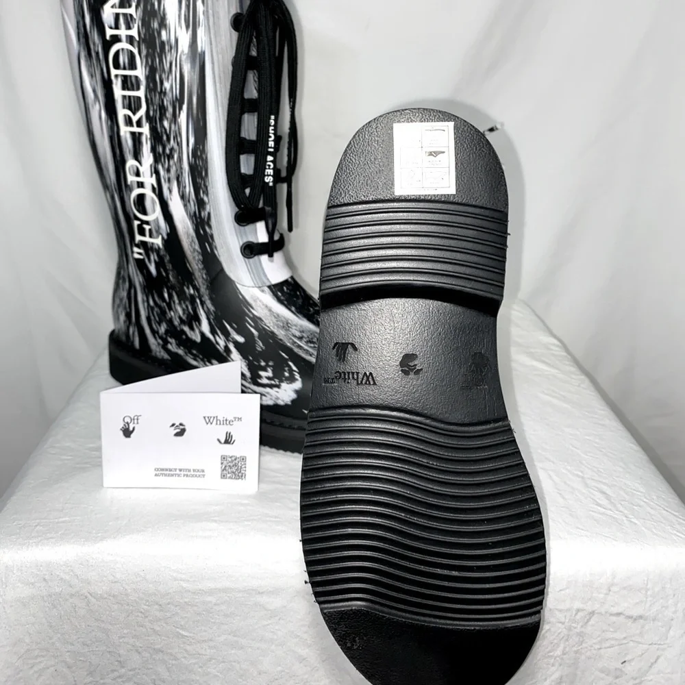 Off-white *NWT* For Riding Tall Rain Boot in Marble